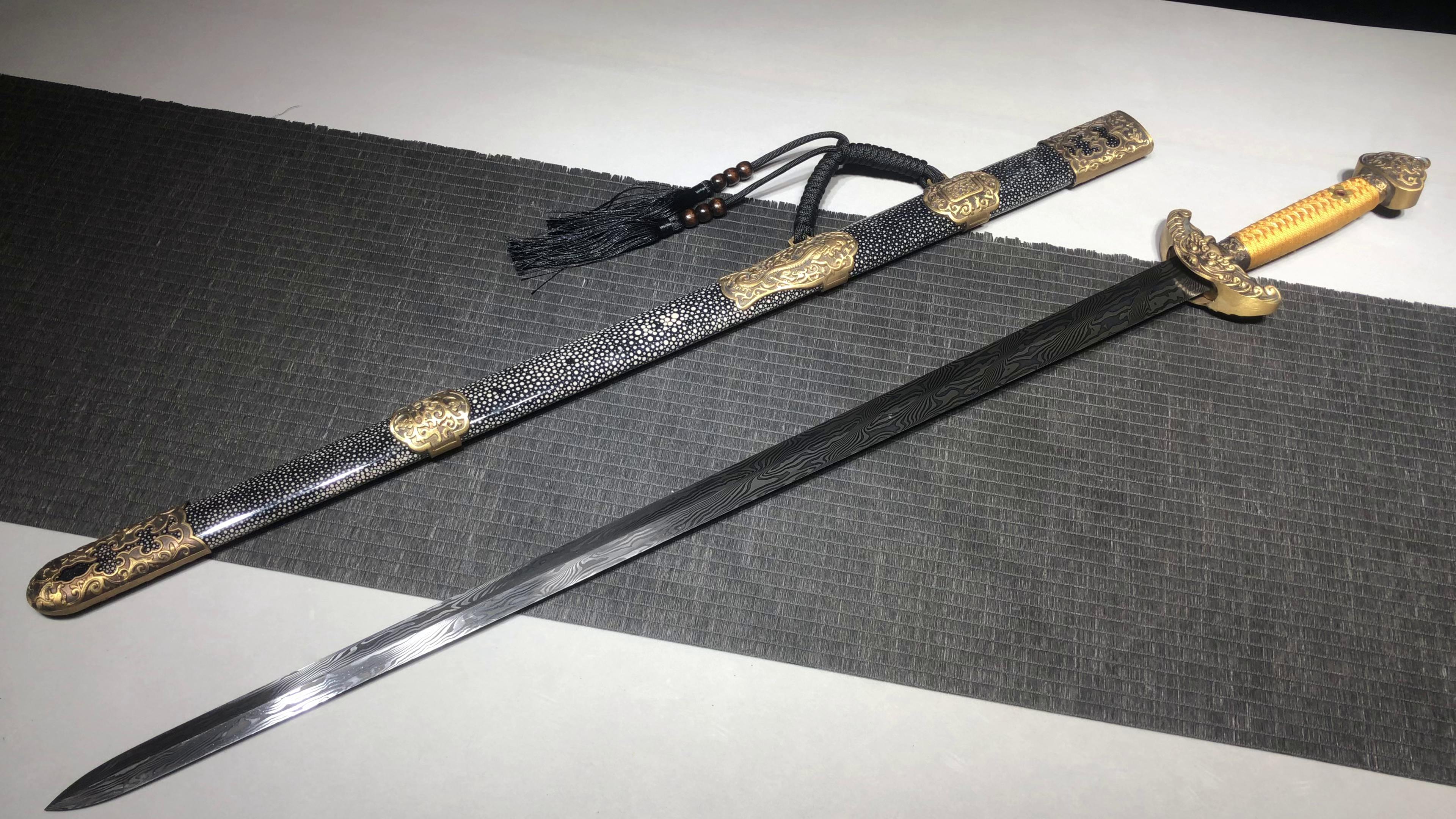 1560 新款手作 长款纯铜装28寸大马士革花纹钢清剑—乾隆佩剑 编号:860872504261768 - 大祚榮刀劔 대조영도검 网站图片授 ...