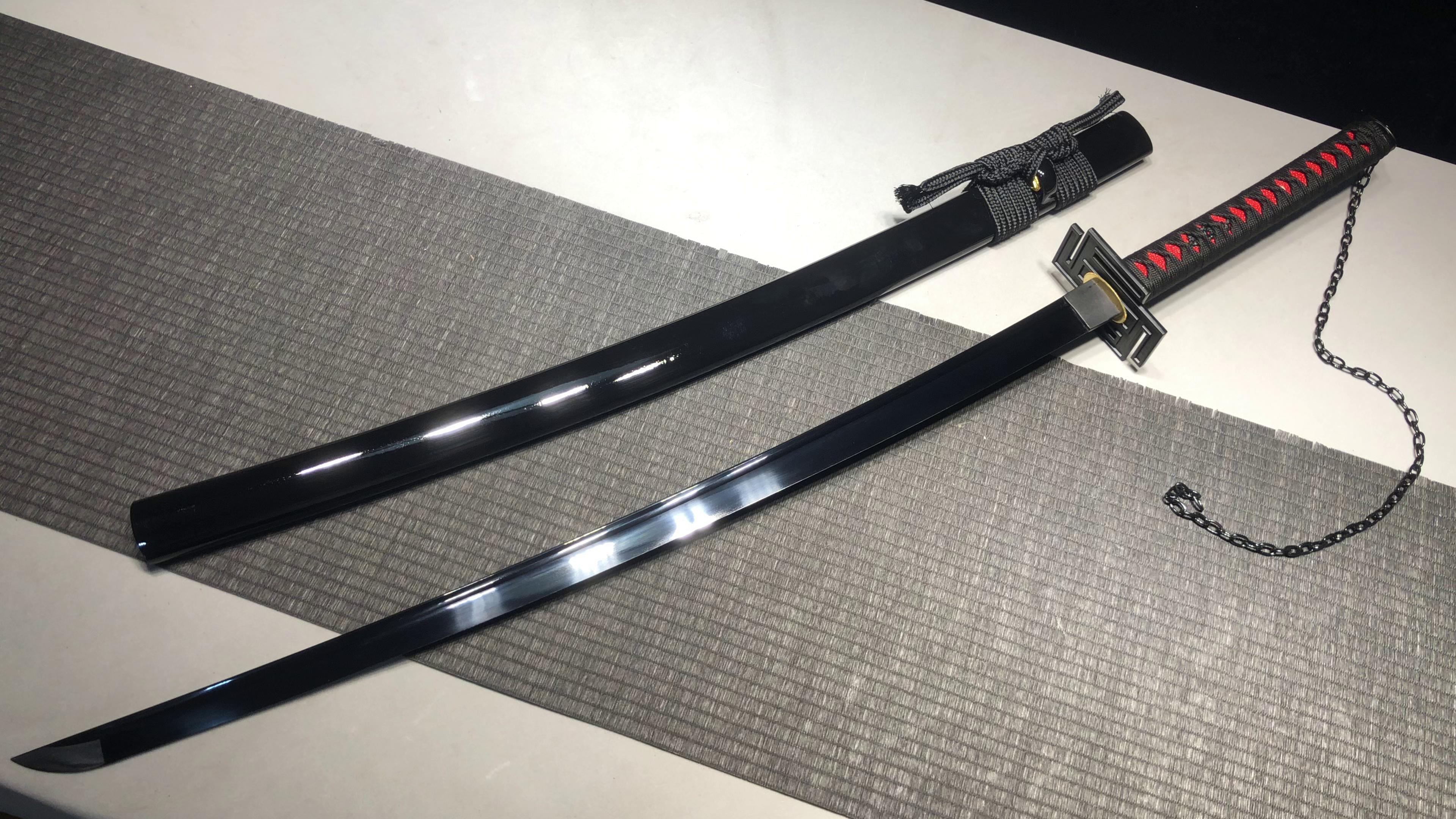 560 动漫死神周边 长款26寸高锰钢武士刀——主角黑崎一护斩魄刀天锁斩月(卍解版) 编号:810872306141126 - 大祚榮刀劔 ...
