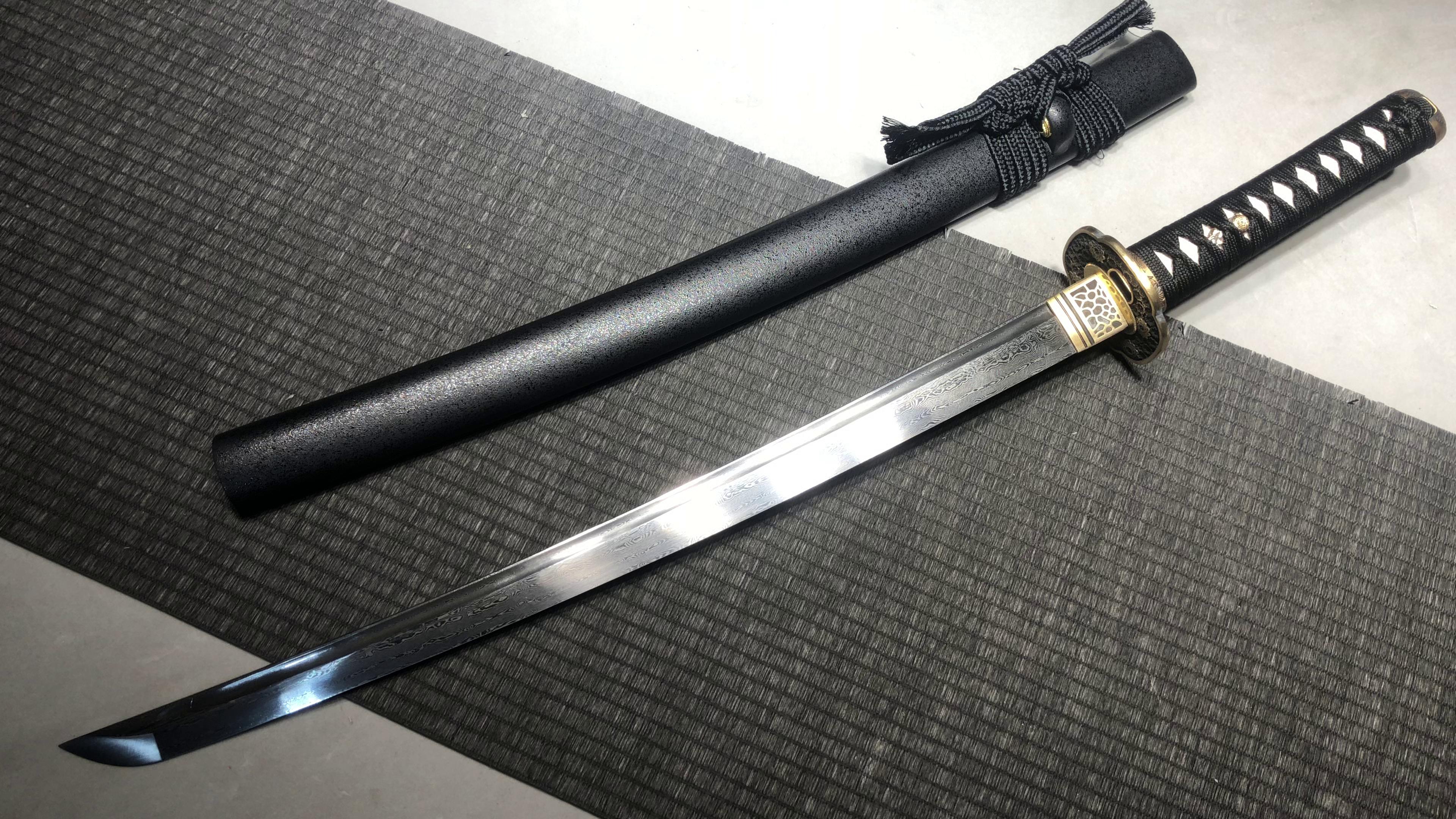 720 新款手作 中款20寸铜装花纹钢武士刀——百花肋差 编号:620872307141202 - 大祚榮刀劔 대조영도검 网站图片授権给大祚 ...