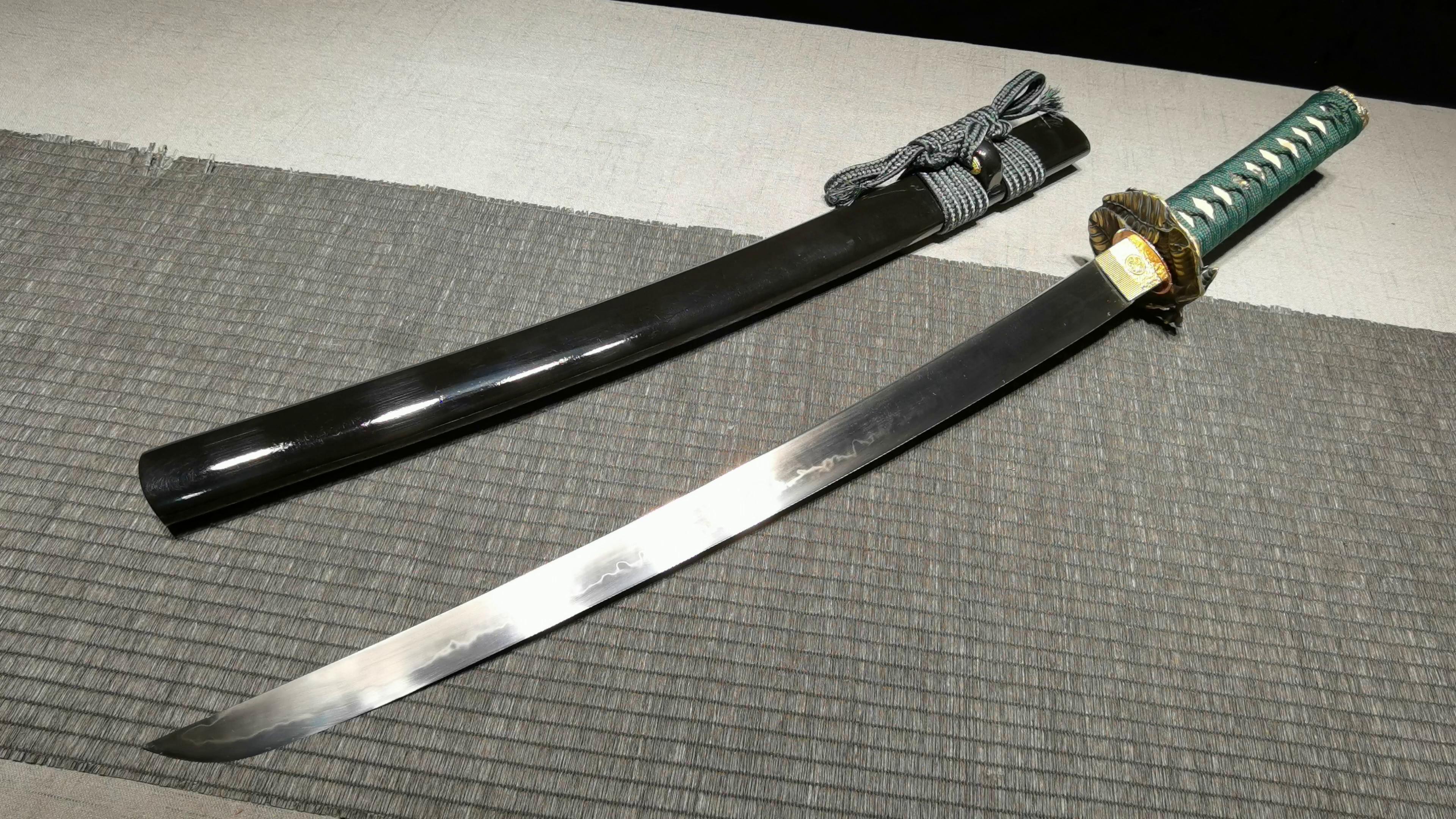 980 中款20寸新款铜装泼水纹烧刃武士刀肋差—— 蝉 编号：93087221207799 - 大祚榮刀劔 대조영도검 网站图片授権给大祚榮刀 ...