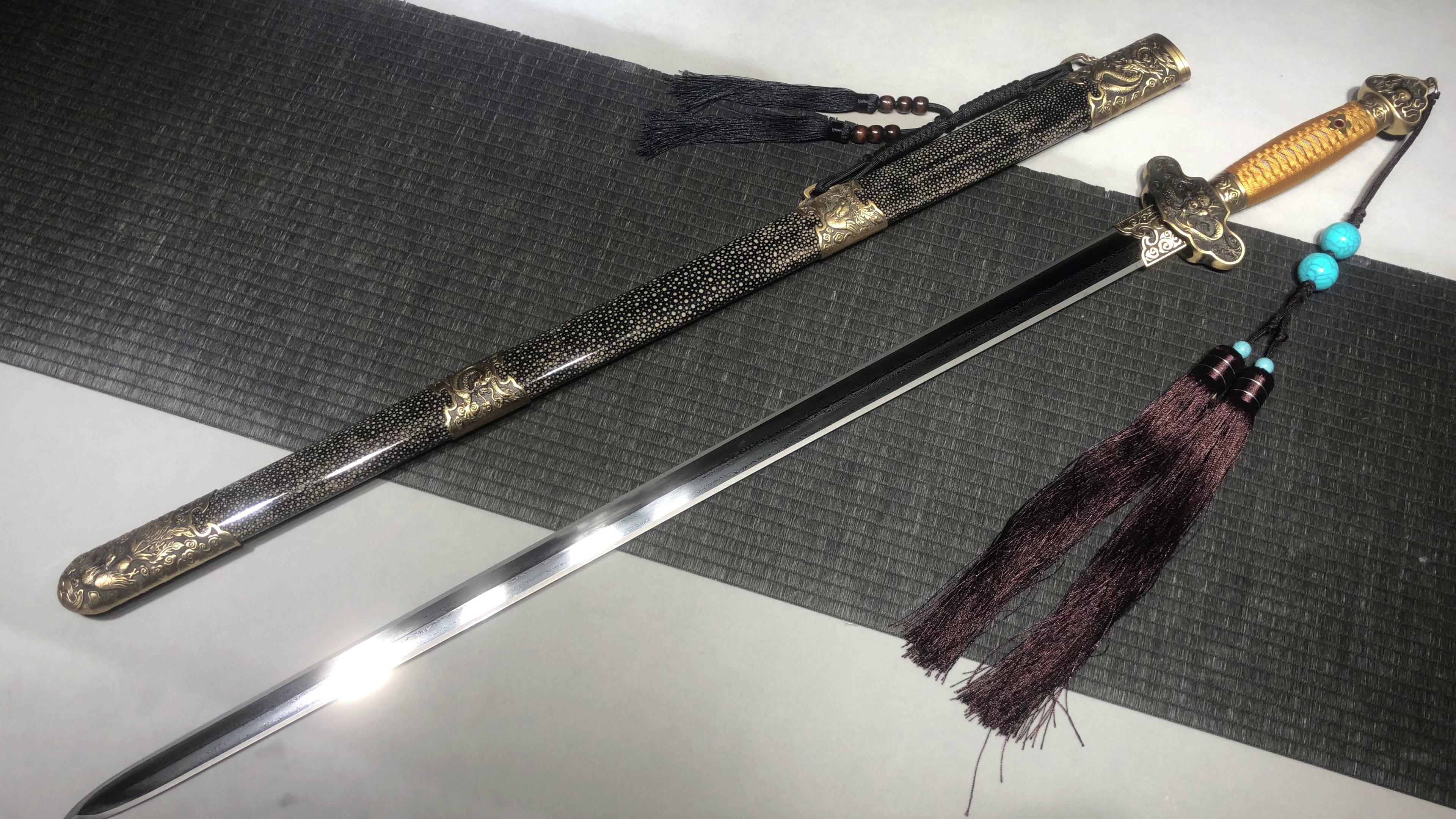 1500 新款手作 长款26寸花纹钢中式研磨清剑——御龙宝剑 编号:560872310061323 - 大祚榮刀劔 대조영도검 网站图片授権给 ...