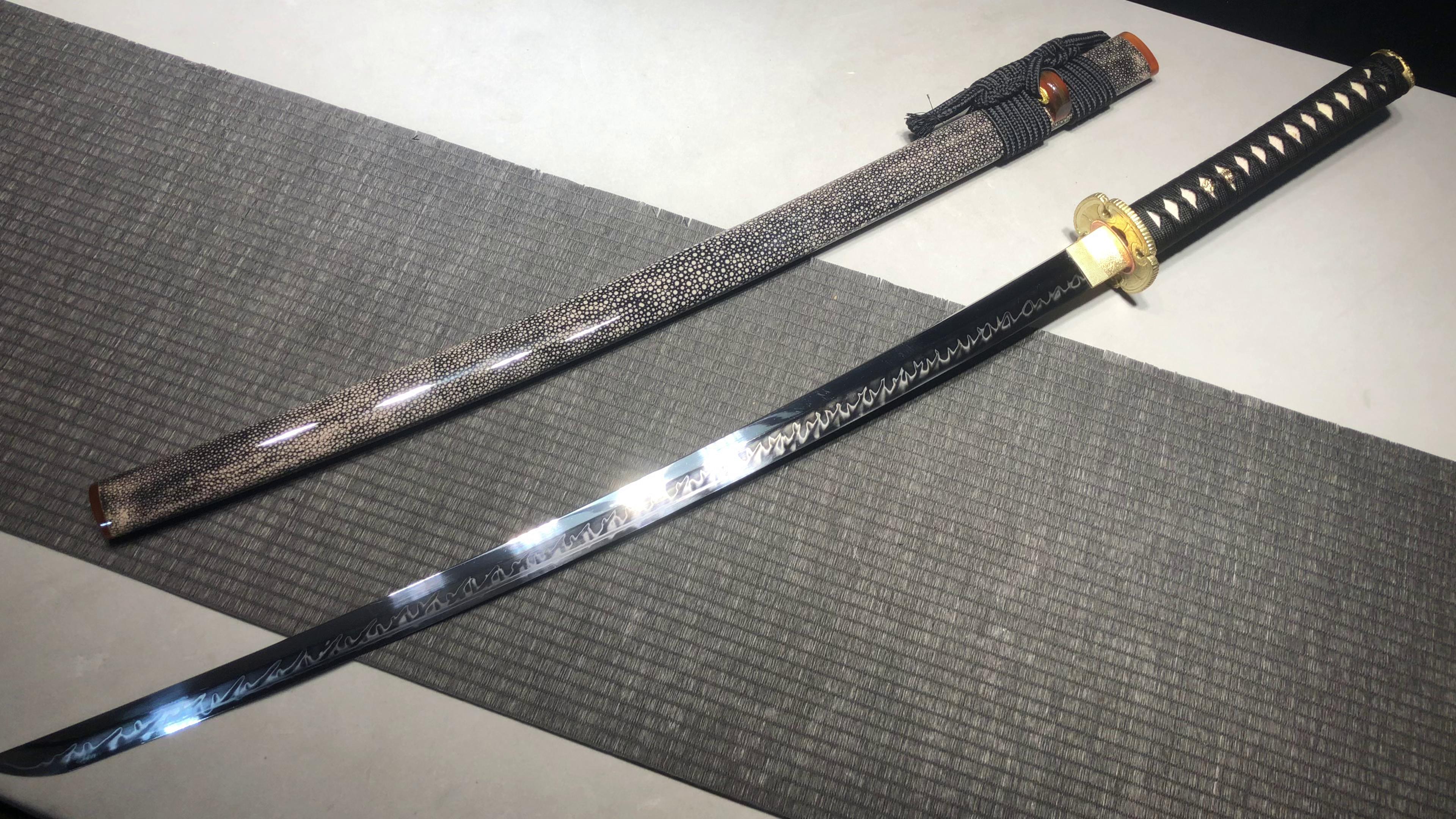 26寸銅装鋒鋼超鏡面武士刀『鏡面紅武士』 古兵器 武具 刀装具 日本刀